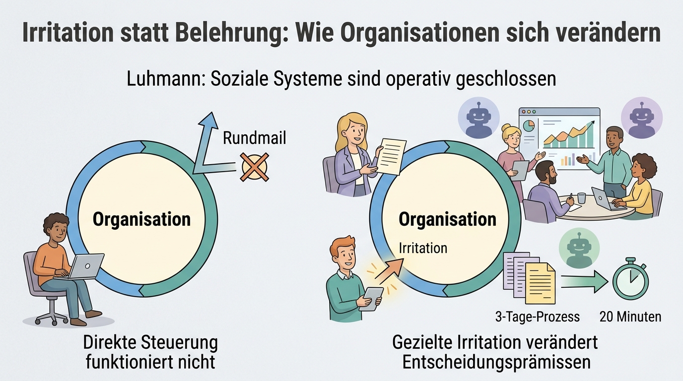 Irritation statt Belehrung: Wie Organisationen sich verändern