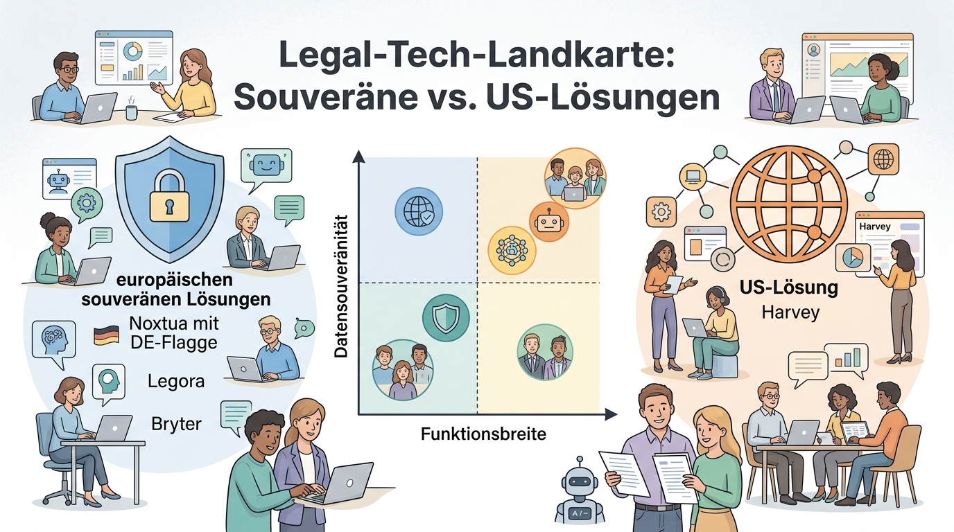 Legal-Tech-Landkarte: Souveräne vs. US-Lösungen