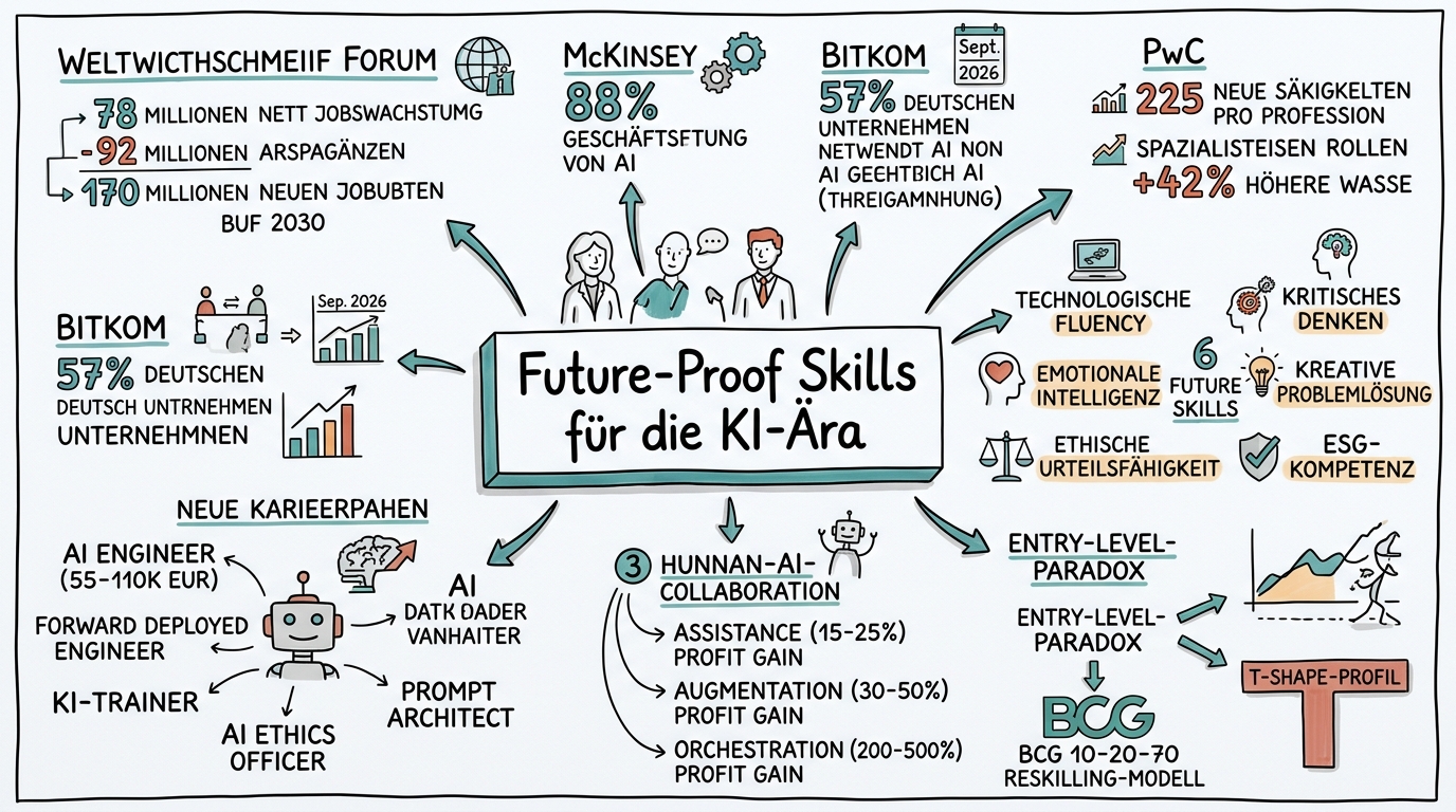 Sketchnote zum Kurs Future-Proof Skills für die KI-Ära