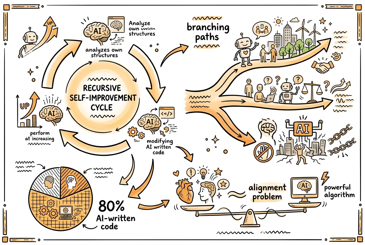 Sketchnote zum Kurs KI-Autonomie und Selbstverbesserung: Was die nächste KI-Generation für Unternehmen bedeutet