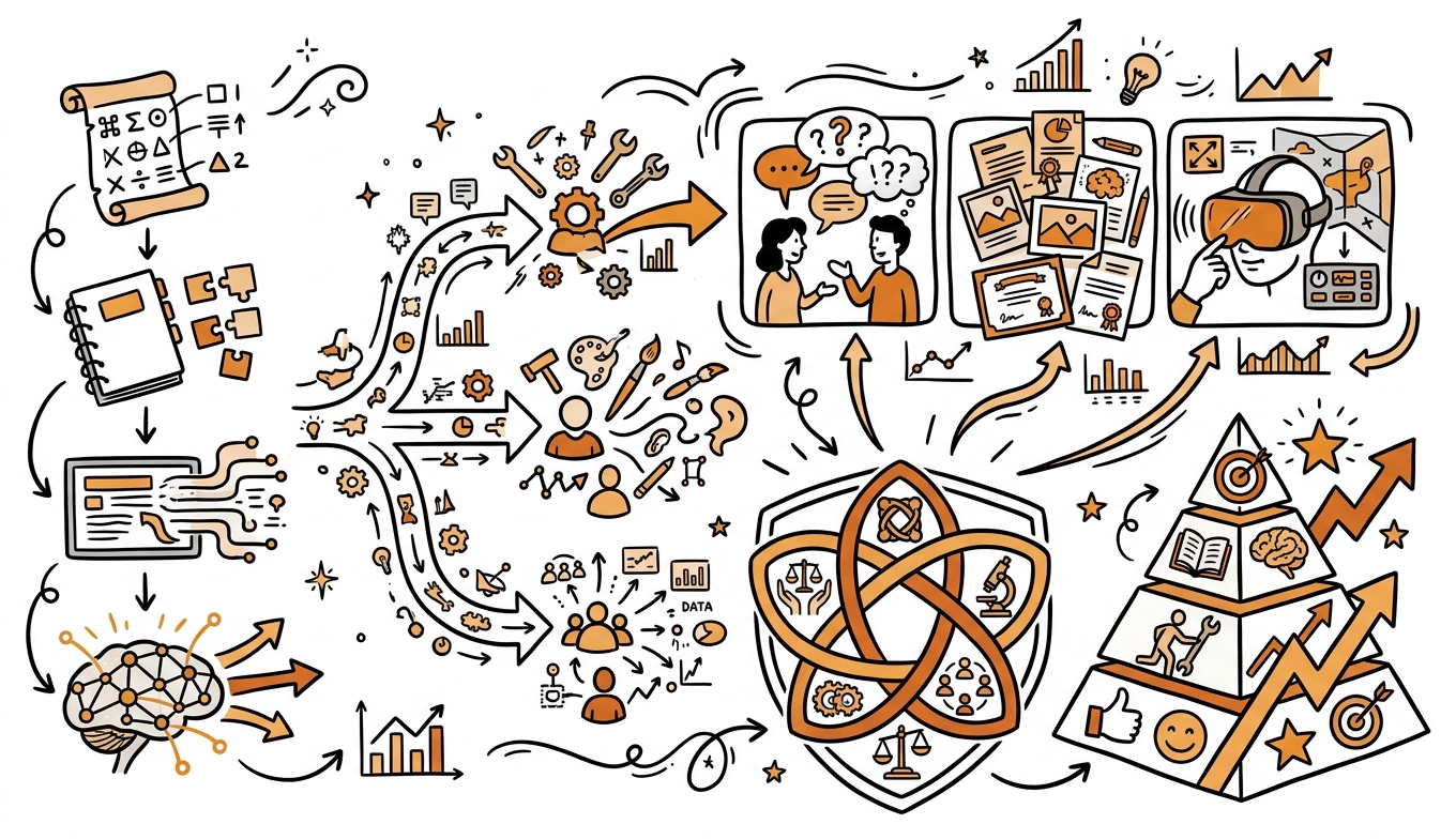 Sketchnote zum Kurs KI-gestützte Curriculumentwicklung: Adaptive Bildungssysteme strategisch führen