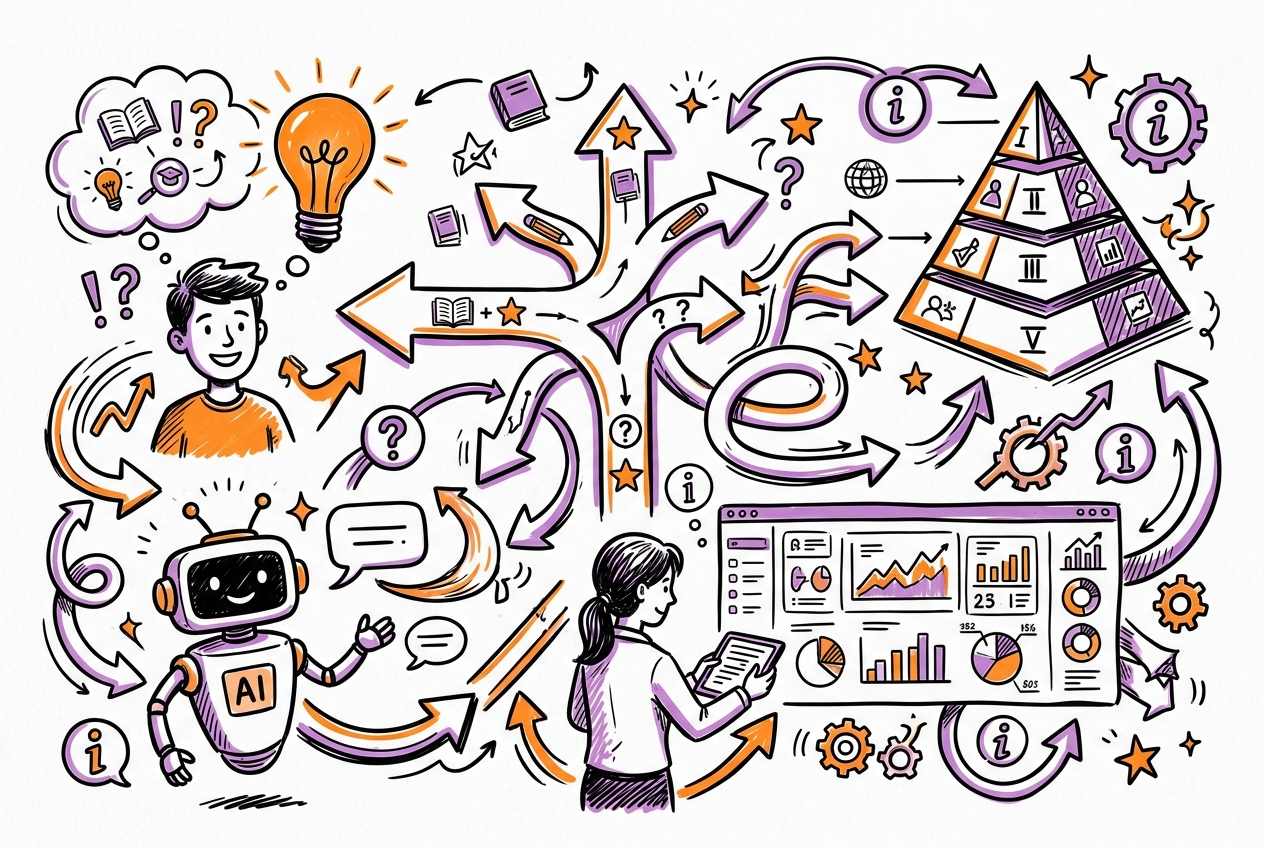 Sketchnote zum Kurs KI-gestütztes Lernen: Adaptive Bildung der Zukunft