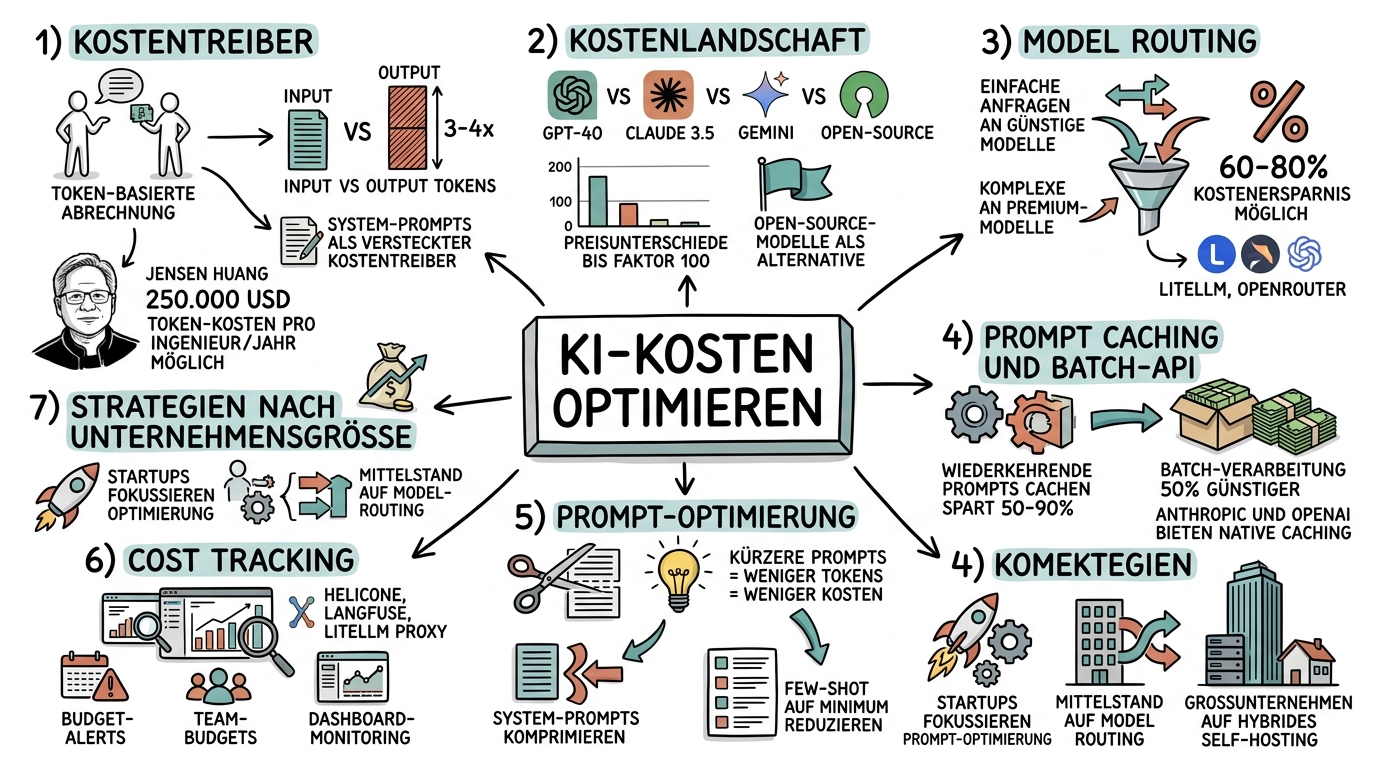 Sketchnote zum Kurs KI-Kosten optimieren und Token-Management
