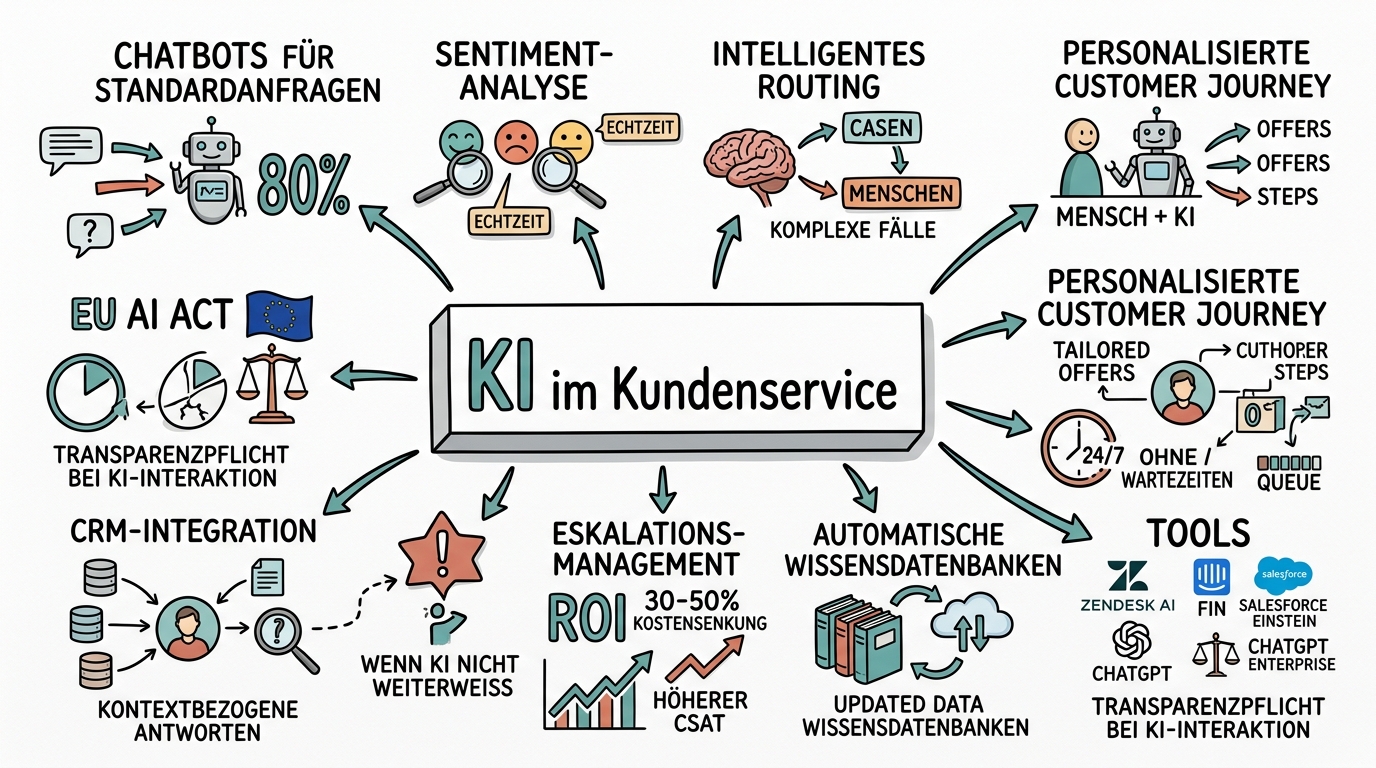 Sketchnote zum Kurs KI im Tourismus und in der Gastronomie