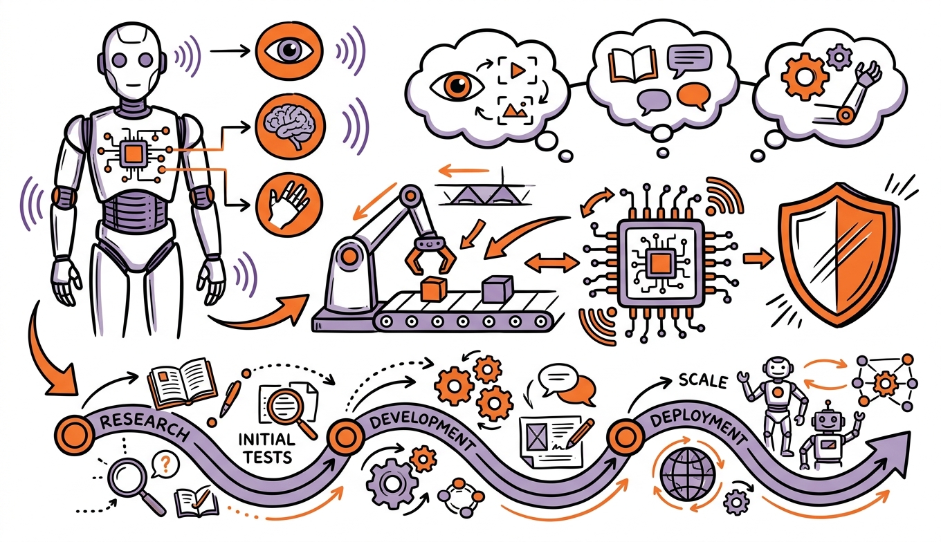 Sketchnote zum Kurs Physical AI: Wie KI die physische Welt erobert