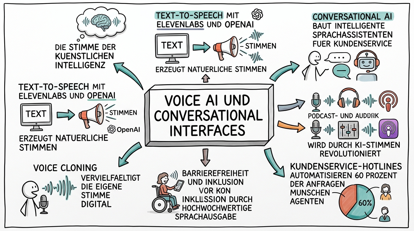 Sketchnote zum Kurs Voice AI und Conversational Interfaces: Die Stimme der künstlichen Intelligenz